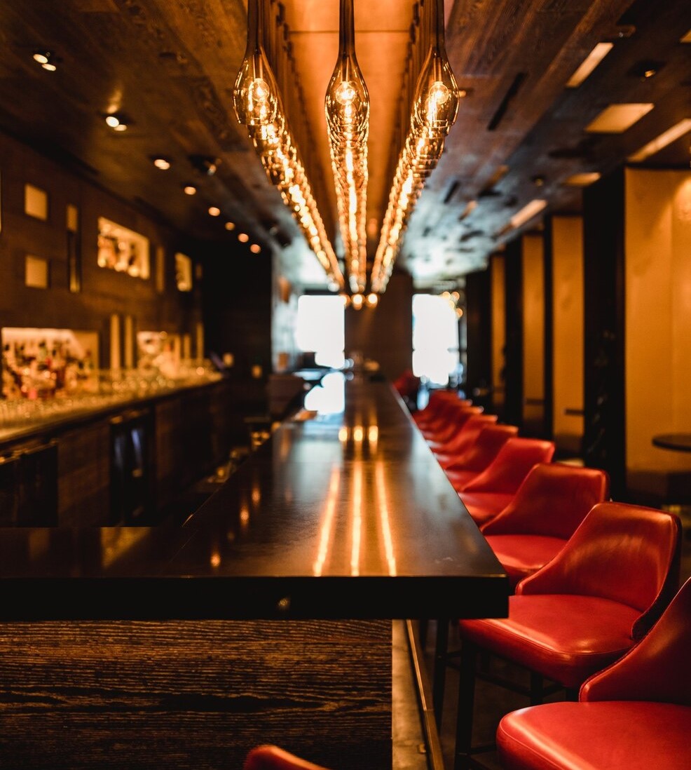 Curved main screen at Baltic View Lounge